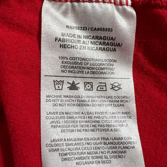 The Nike Tee Girls Sparkle This T Shirt Top Red Gold Athletic Cut Large - Picture 6 of 6